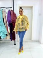 Yellow chiffon top